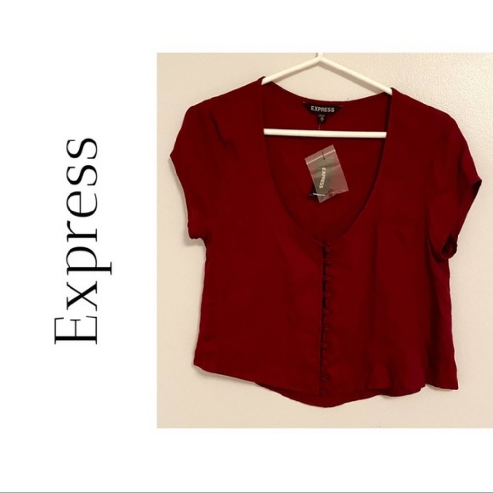 Maroon Button-down Top